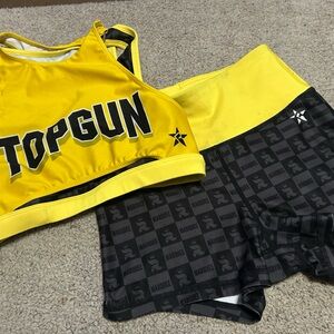 Top Gun Yellow and Black Women's Athletic Set